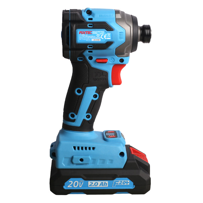 Fixtec 20V Cordless Impact Driver with 2x 2000mAh Batteries