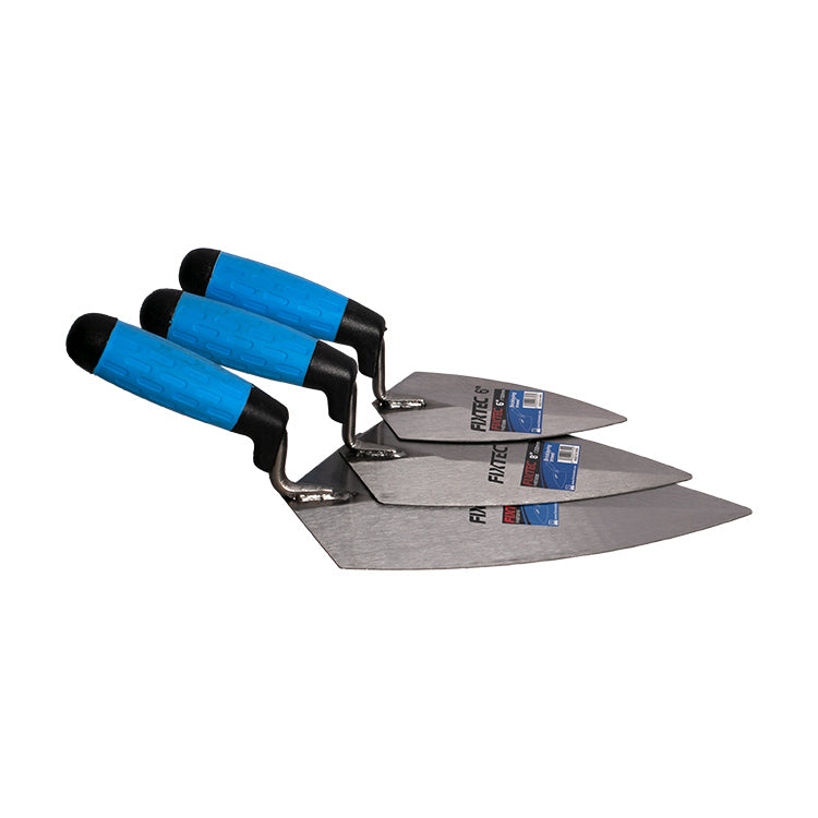 Fixtec 10" Bricklaying Trowel with Carbon Steel Blade and Double-Color Handle