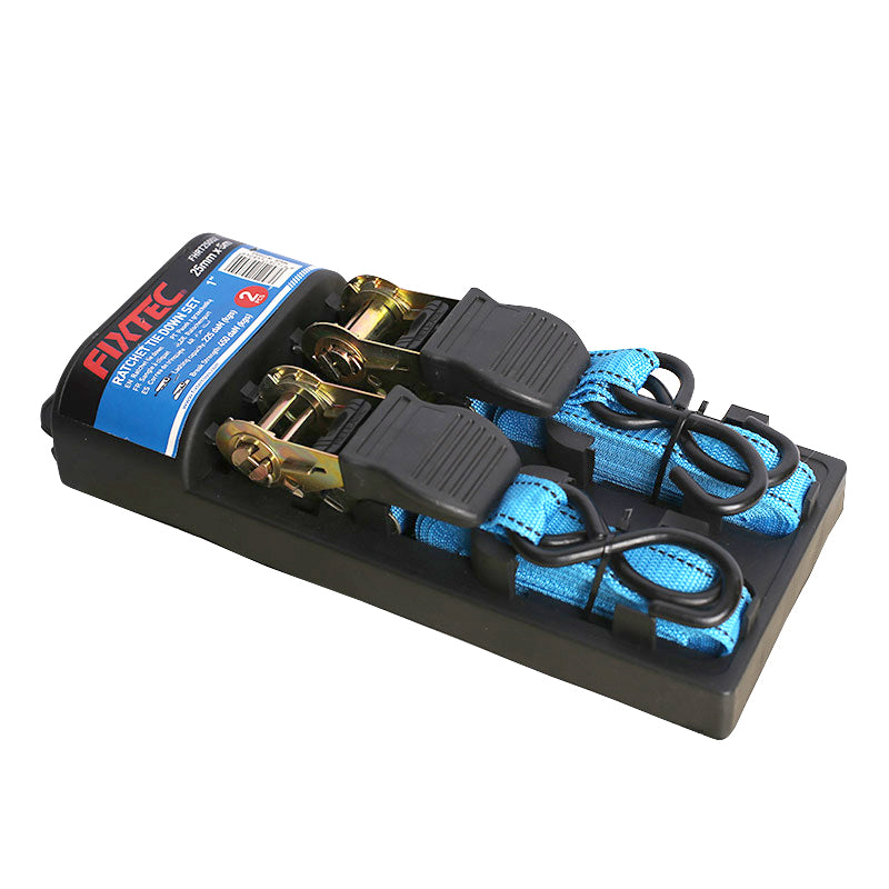 Fixtec 2Pcs 5m Ratchet Tie Down Set with 25mm Strap