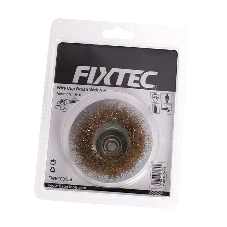 Fixtec 100mm Wire Cup Brush with Nut