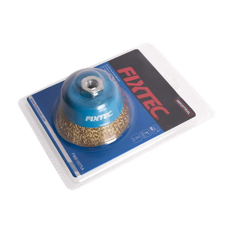Fixtec 100mm Wire Cup Brush with Nut