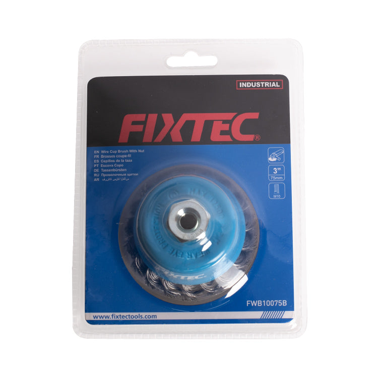 Fixtec 100mm Wire Cup Brush with Nut
