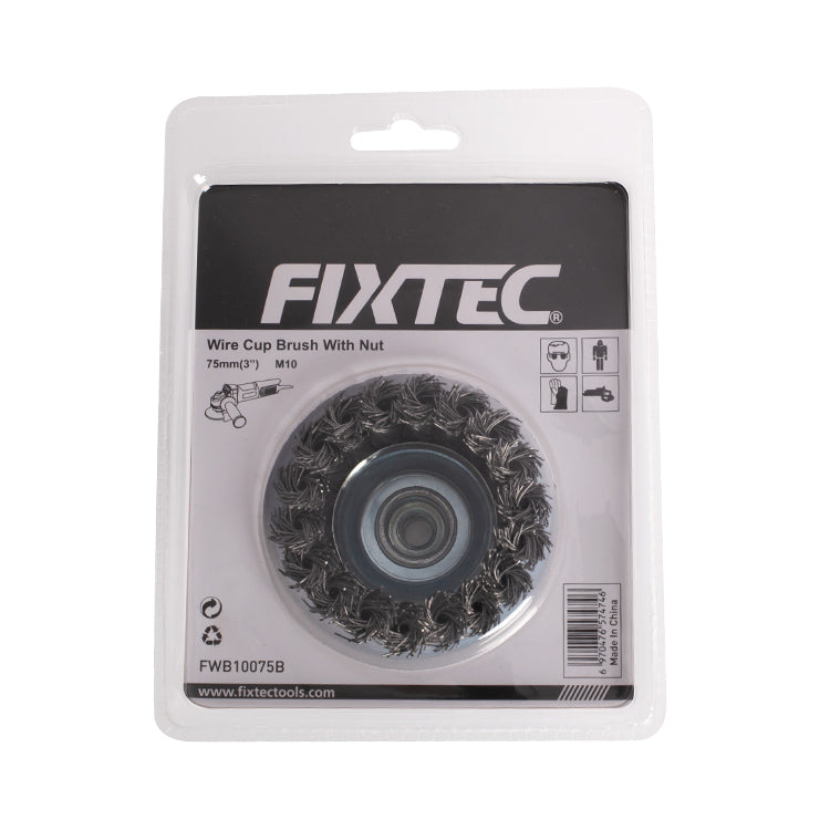 Fixtec 100mm Wire Cup Brush with Nut