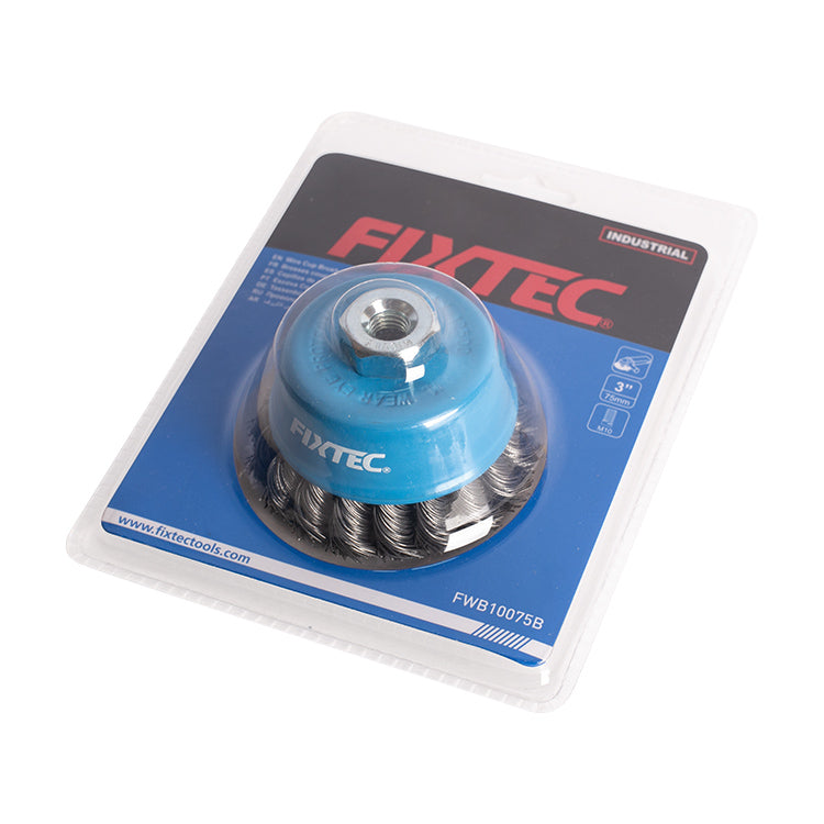 Fixtec 100mm Wire Cup Brush with Nut