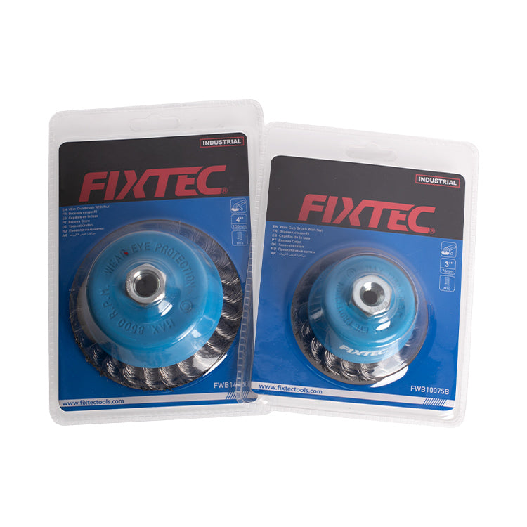Fixtec 100mm Wire Cup Brush with Nut