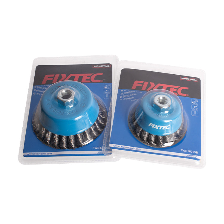 Fixtec 100mm Wire Cup Brush with Nut