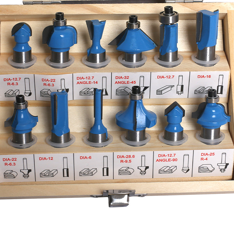 Fixtec 12Pcs 6mm Router Bits Set