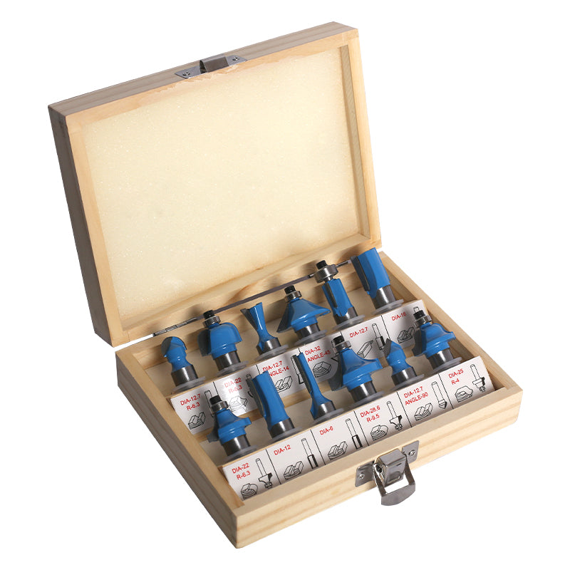 Fixtec 12Pcs 6mm Router Bits Set
