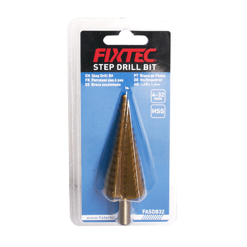 Fixtec 4-32mm Titanium Coated HSS Step Drill Bit