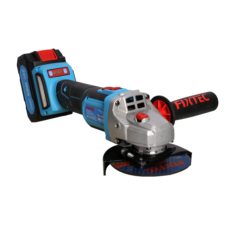 Fixtec 20V акумулаторска угаона брусилица без четкица 115mm са 2 батерије
