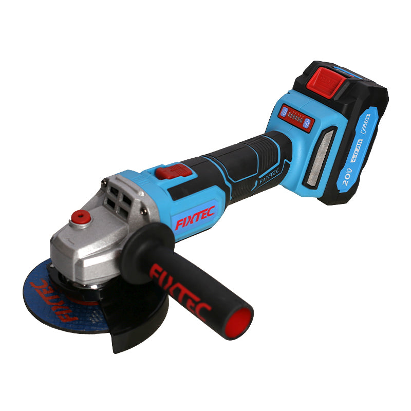 Fixtec 20V акумулаторска угаона брусилица без четкица 115mm са 2 батерије