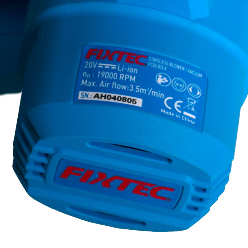 Fixtec 20V Li-ion Cordless Blower Vacuum Bare Tool