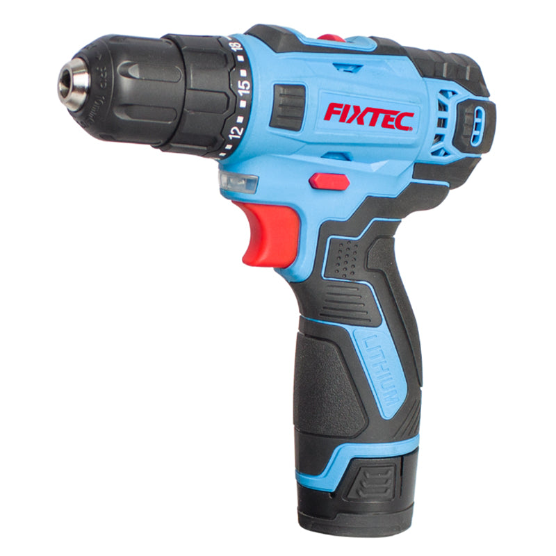 Fixtec 12V Cordless Drill Kit with 60-Piece Accessory Set