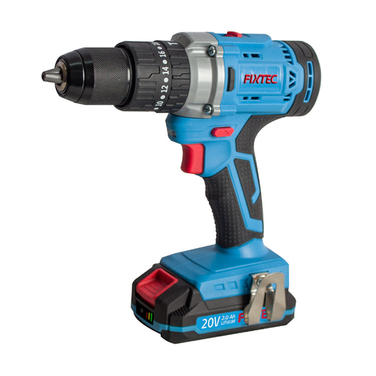 Fixtec 20V Cordless Impact Drill with 2x2000mAh Batteries
