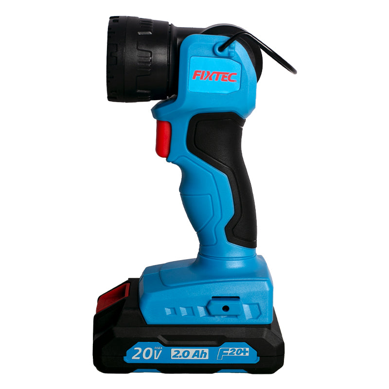 Fixtec 20V Cordless Flashlight with Adjustable Focus and Hang Hook - Wireless