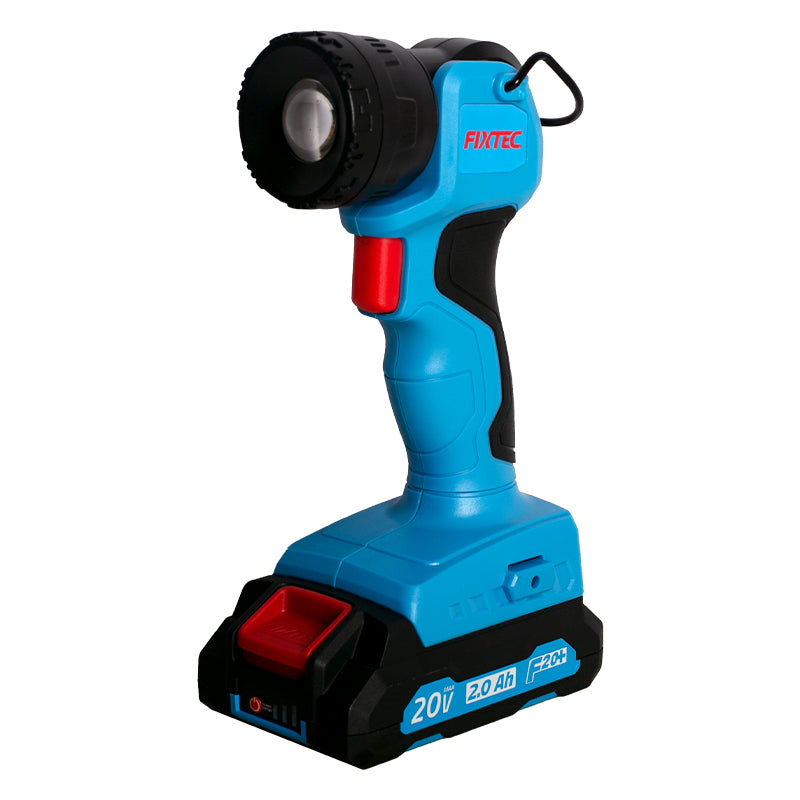 Fixtec 20V Cordless Flashlight with Adjustable Focus and Hang Hook - Wireless