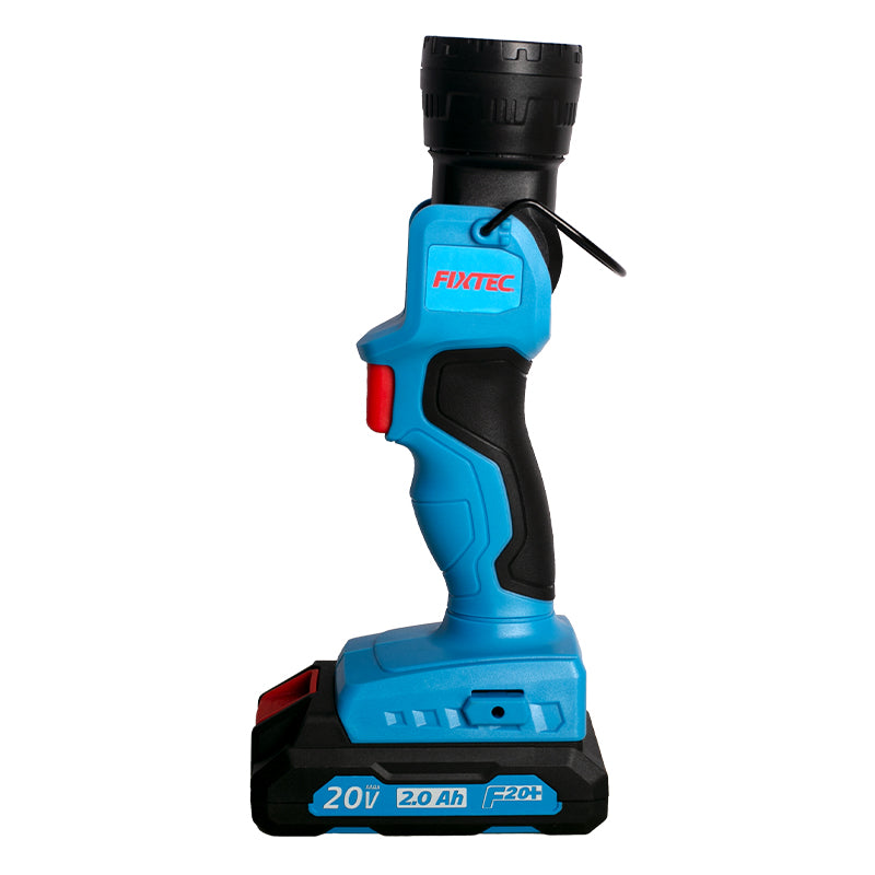 Fixtec 20V Cordless Flashlight with Adjustable Focus and Hang Hook - Wireless