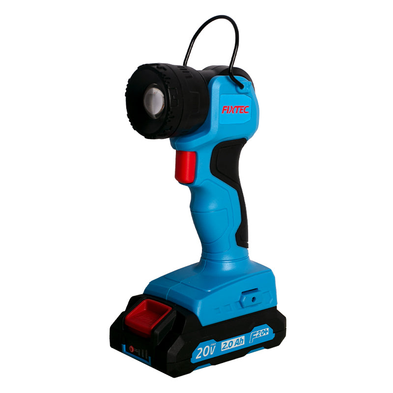 Fixtec 20V Cordless Flashlight with Adjustable Focus and Hang Hook - Wireless