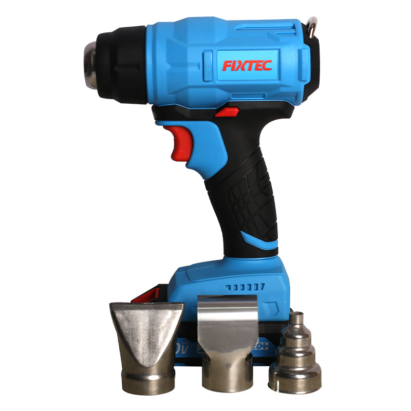 Fixtec 20V Cordless Heat Gun with LED Light and Accessories - Wireless