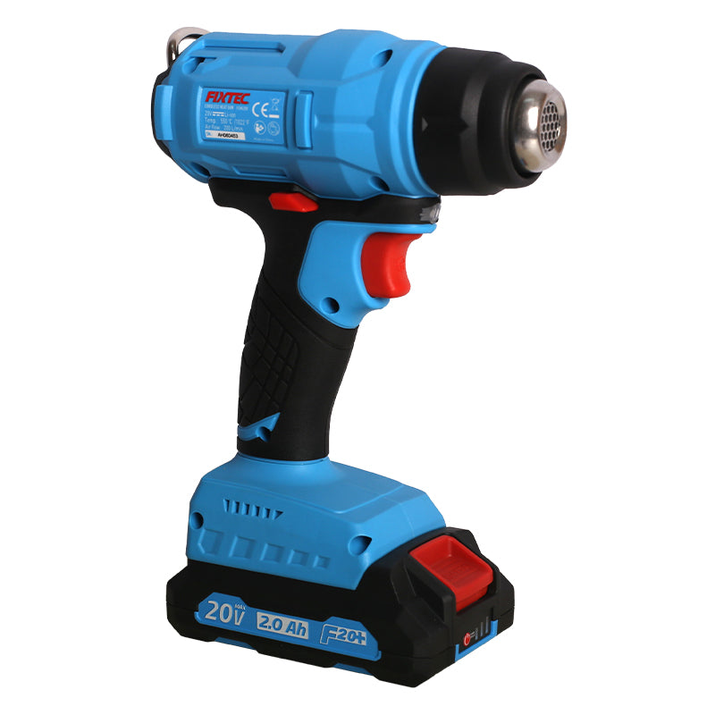 Fixtec 20V Cordless Heat Gun with LED Light and Accessories - Wireless