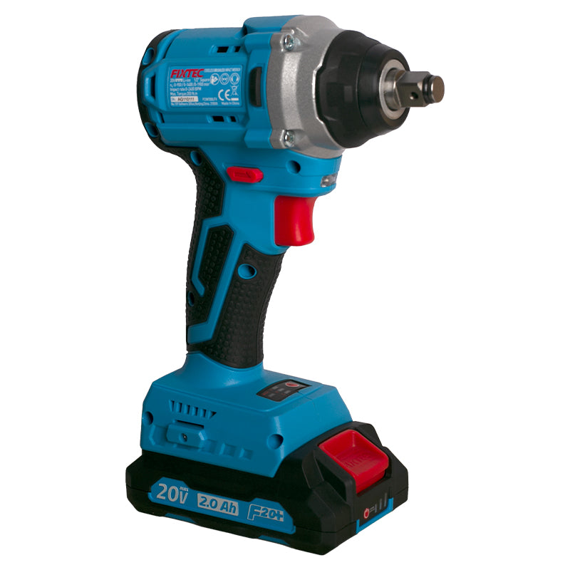 Fixtec 20V Cordless Brushless Impact Wrench with 2x2.0Ah Batteries
