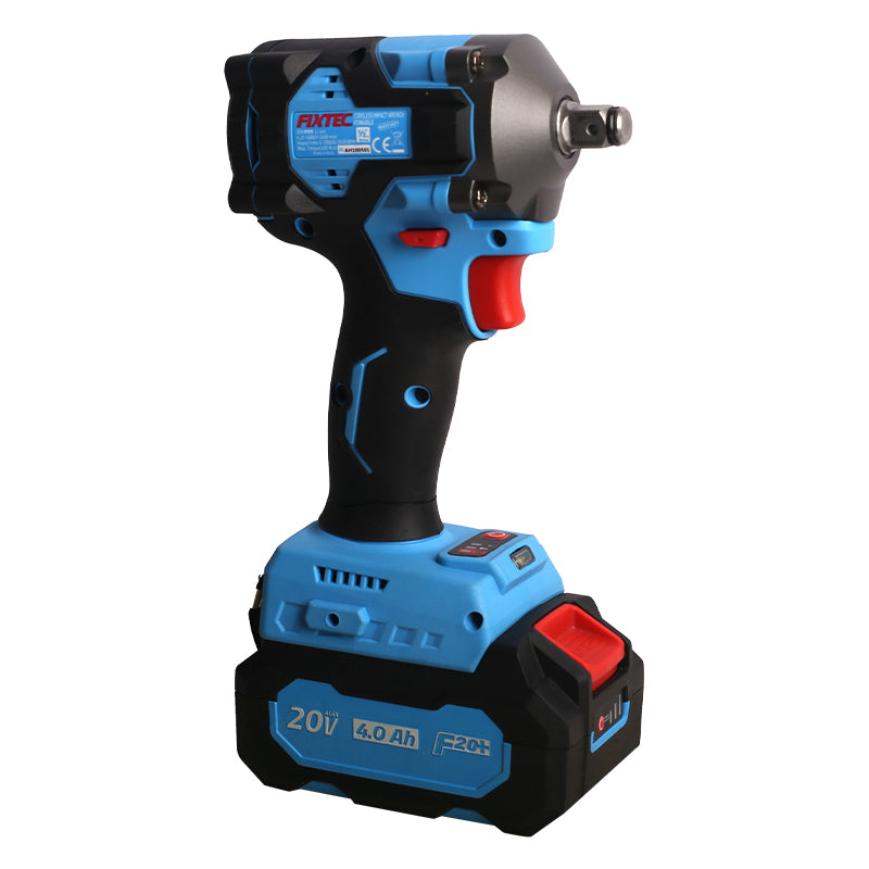 Fixtec 20V Cordless Brushless Impact Wrench with 2 Batteries
