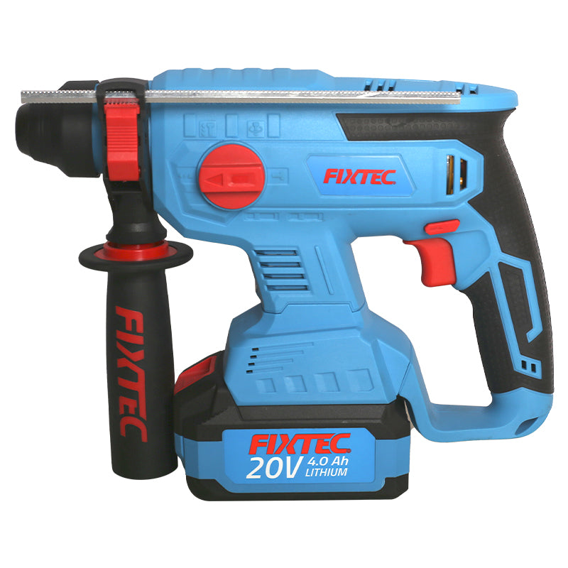 Fixtec 20V Cordless Brushless Rotary Hammer with 2x4.0Ah Li-Ion Batteries