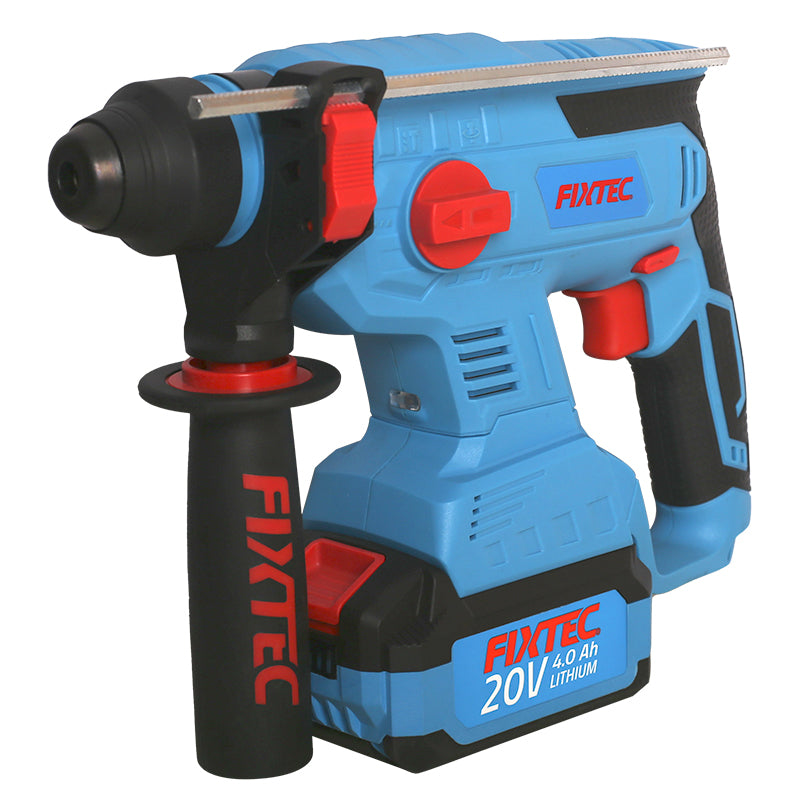 Fixtec 20V Cordless Brushless Rotary Hammer with 2x4.0Ah Li-Ion Batteries
