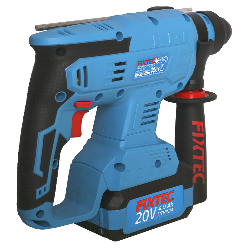 Fixtec 20V Cordless Brushless Rotary Hammer with 2x4.0Ah Li-Ion Batteries