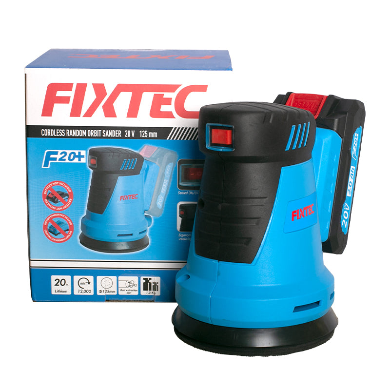 Fixtec 20V Cordless Random Orbit Sander with 125mm Disc