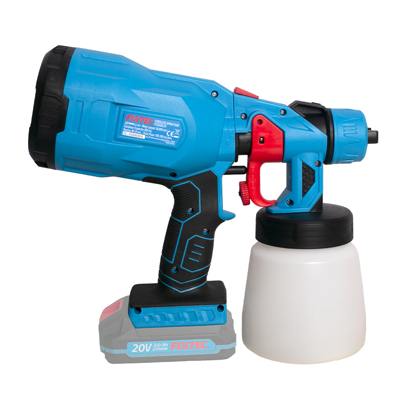 Fixtec 20V Cordless Spray Gun with 800mL Container