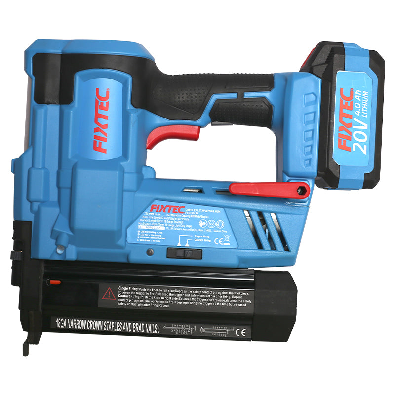 Fixtec 20V Cordless Nailer/Stapler Bare Tool with 50mm Nail Capacity
