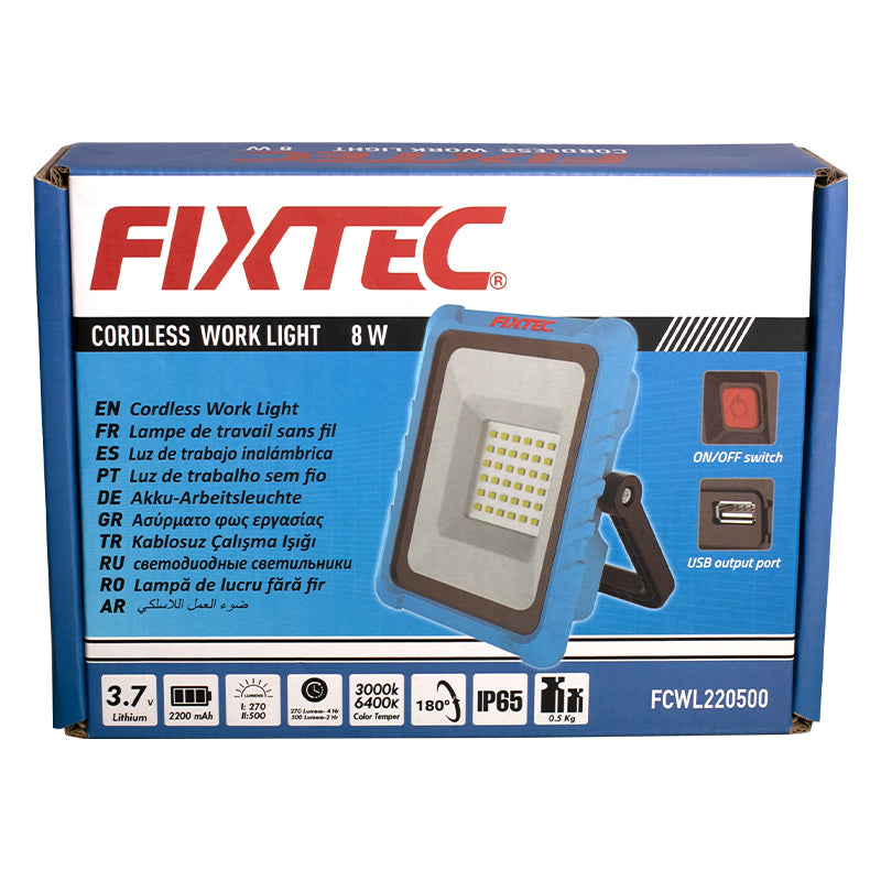 Fixtec Cordless Work Light 600LM IP65 with USB Charging