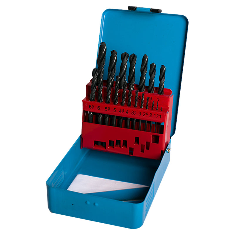 Fixtec 19PCS HSS Drill Bit Set with Iron Box