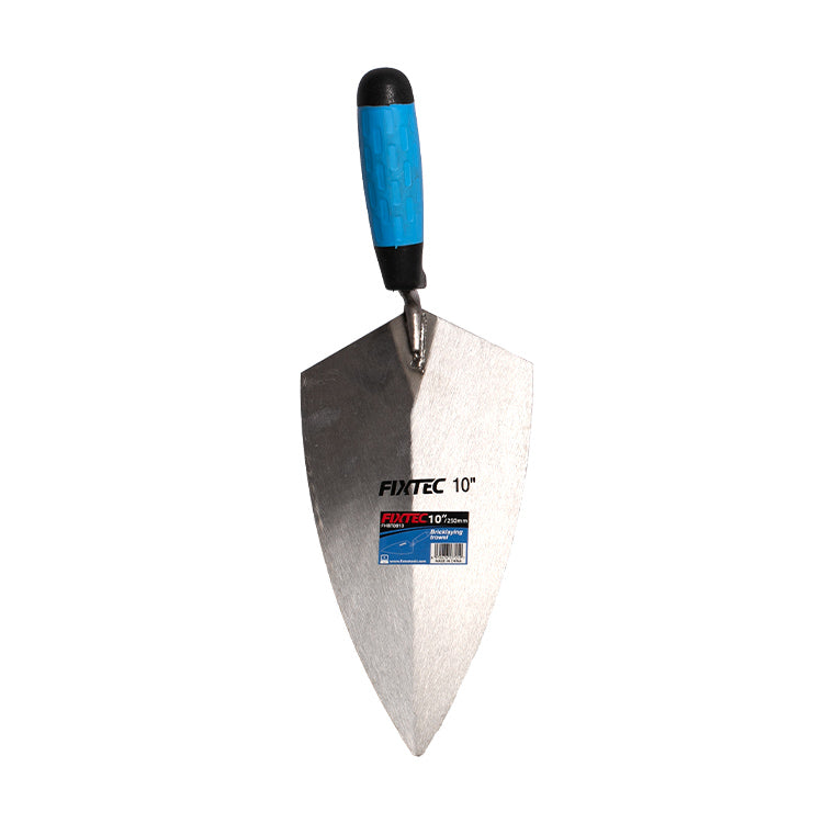 Fixtec 10" Bricklaying Trowel with Carbon Steel Blade and Double-Color Handle