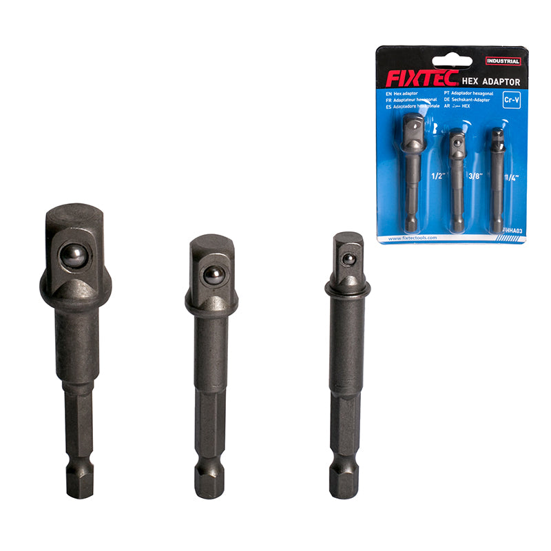 Adapter Set for Hexagonal Keys 3 Pieces 1/4" to 1/2"