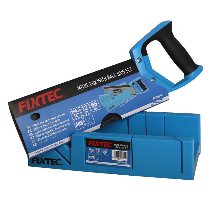 Fixtec 12" Mitre Box with Back Saw Set