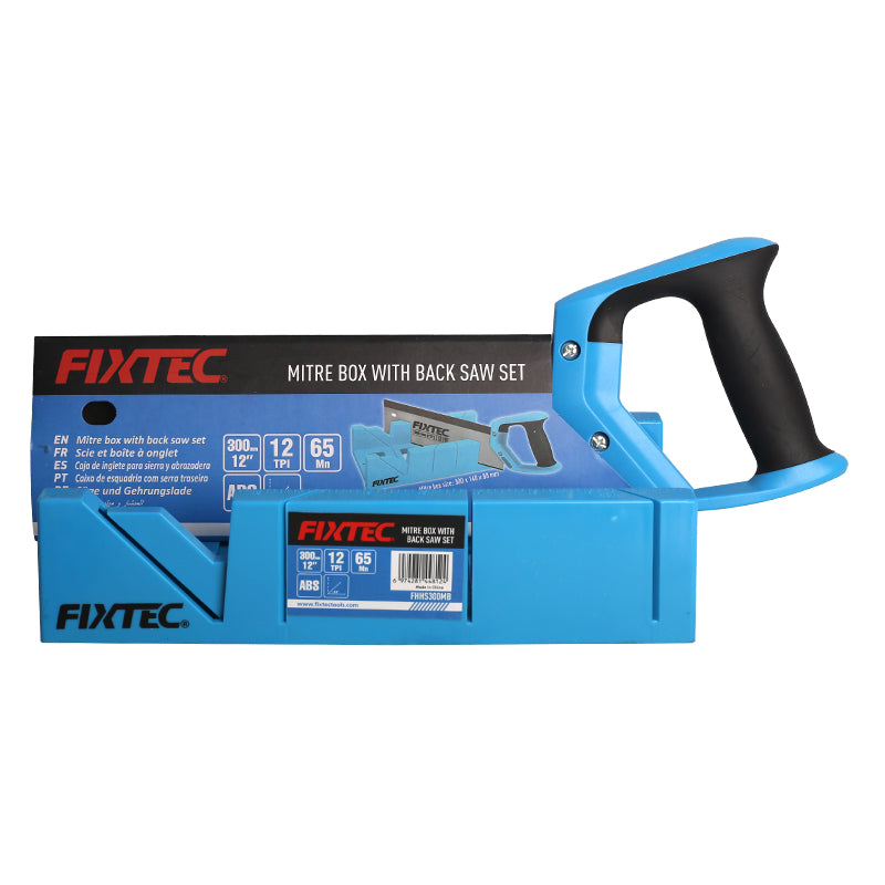 Fixtec 12" Mitre Box with Back Saw Set