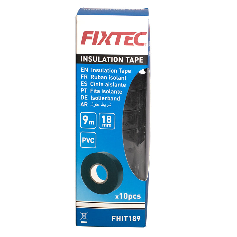 Fixtec Pure PVC Insulation Tape 9.15m x 18mm Pack of 10