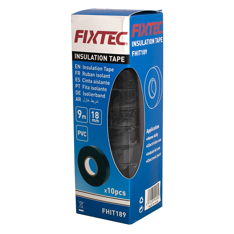 Fixtec Pure PVC Insulation Tape 9.15m x 18mm Pack of 10