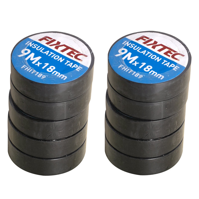 Fixtec Pure PVC Insulation Tape 9.15m x 18mm Pack of 10