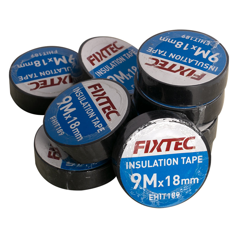Fixtec Pure PVC Insulation Tape 9.15m x 18mm Pack of 10