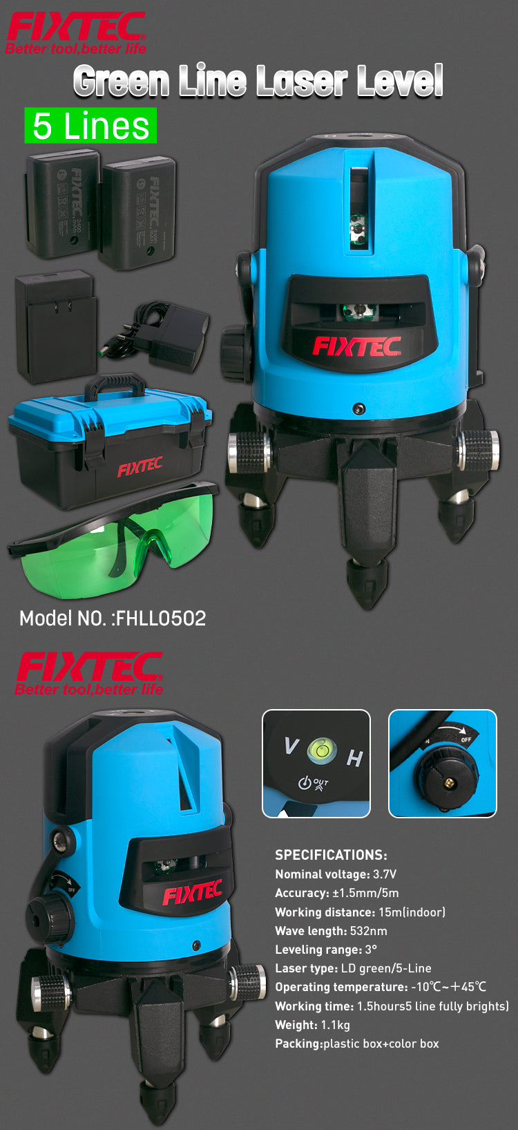 Line Laser 5 Lines - Wireless