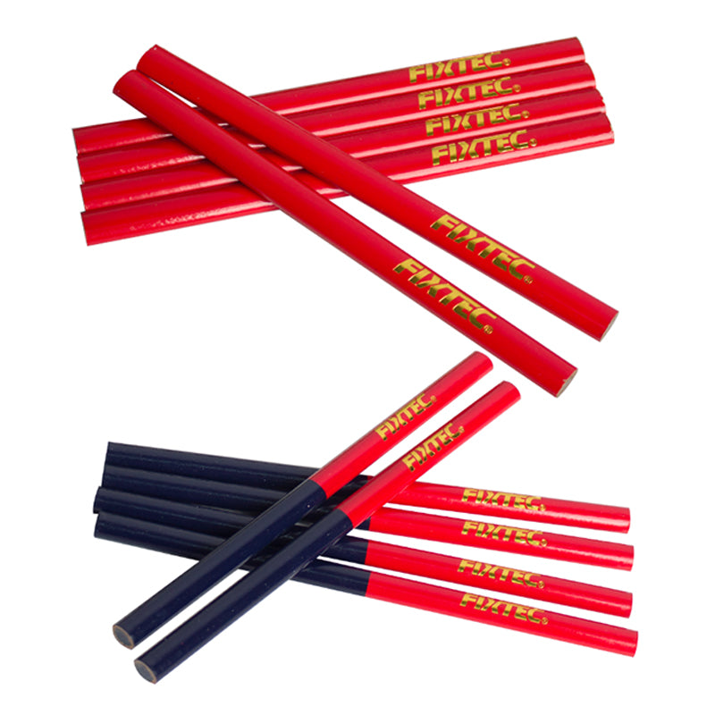 Red Carpenter's Pencil 176mm Lead 5mm x 2mm 12 Pieces