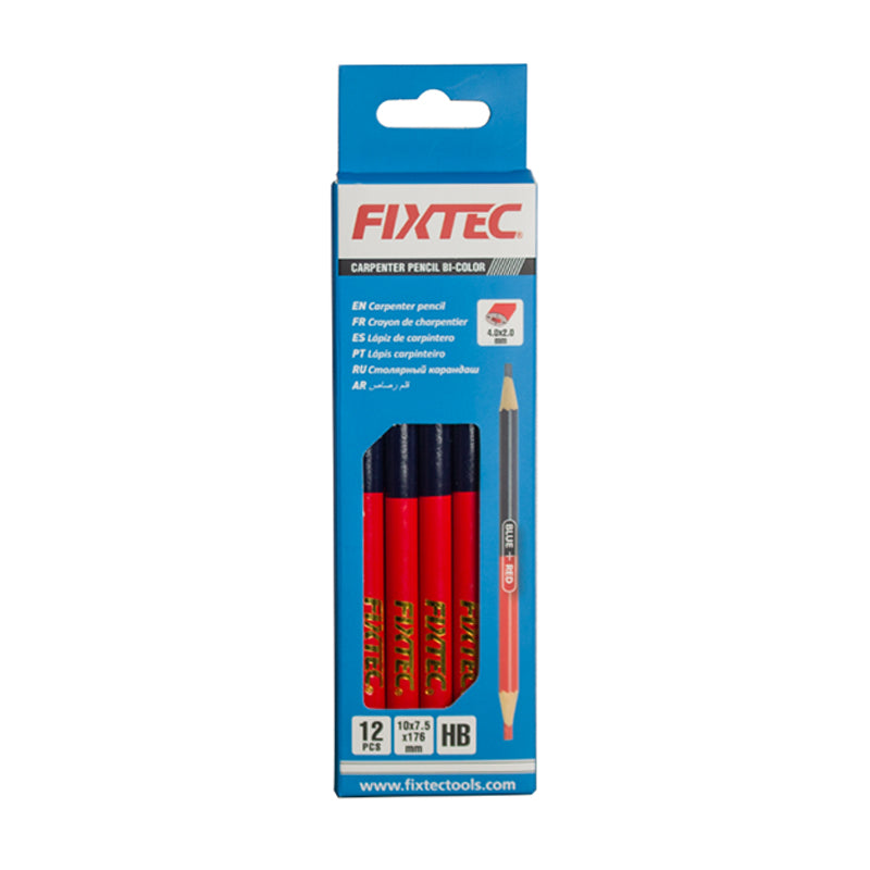 Carpenter's Pencil Red and Blue 176mm Lead 4mm x 2mm 12 Pieces