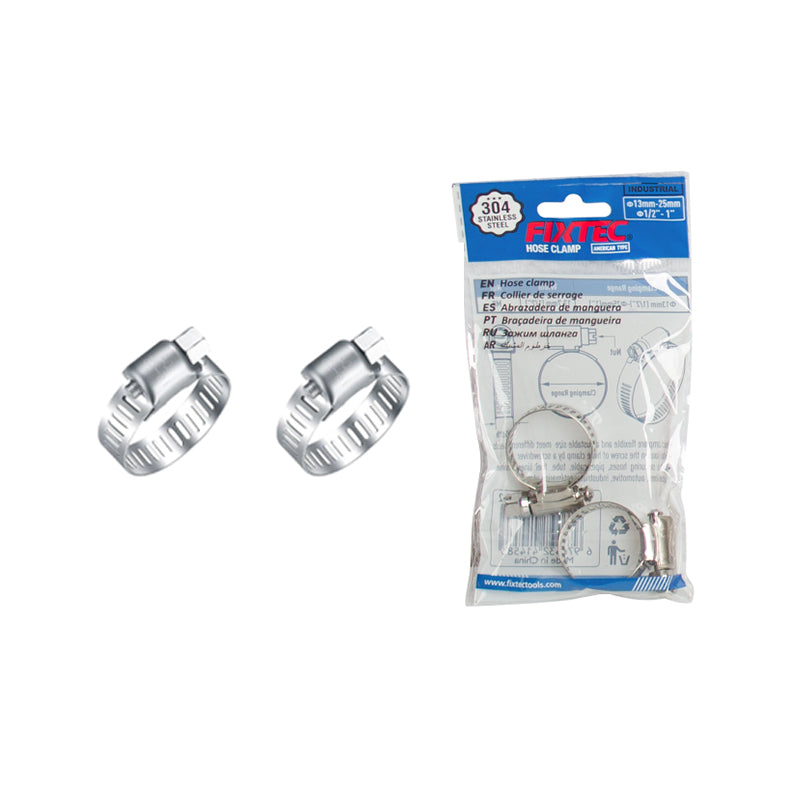 American Clamp 13-25mm with Stainless Ring 2 Pcs