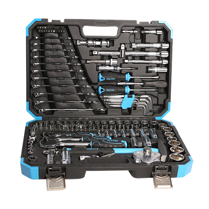 132-Piece Socket and Tool Set 1/2", 3/8", 1/4" – Comprehensive Kit