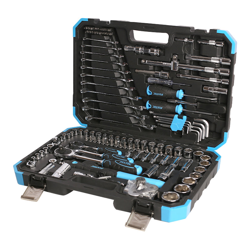 132-Piece Socket and Tool Set 1/2", 3/8", 1/4" – Comprehensive Kit