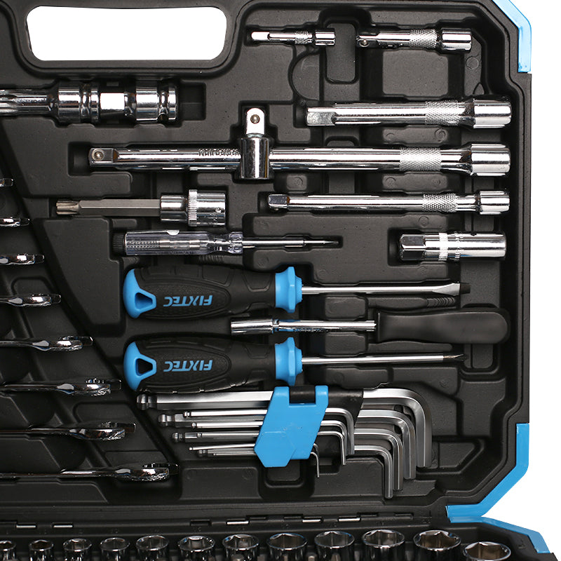 132-Piece Socket and Tool Set 1/2", 3/8", 1/4" – Comprehensive Kit
