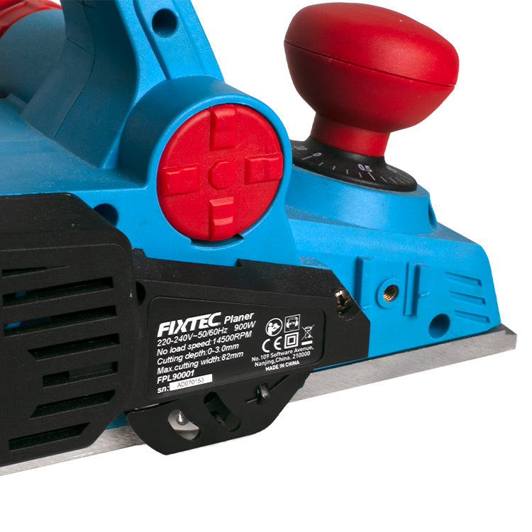 Fixtec 900W Electric Planer with Aluminum Base - Cable